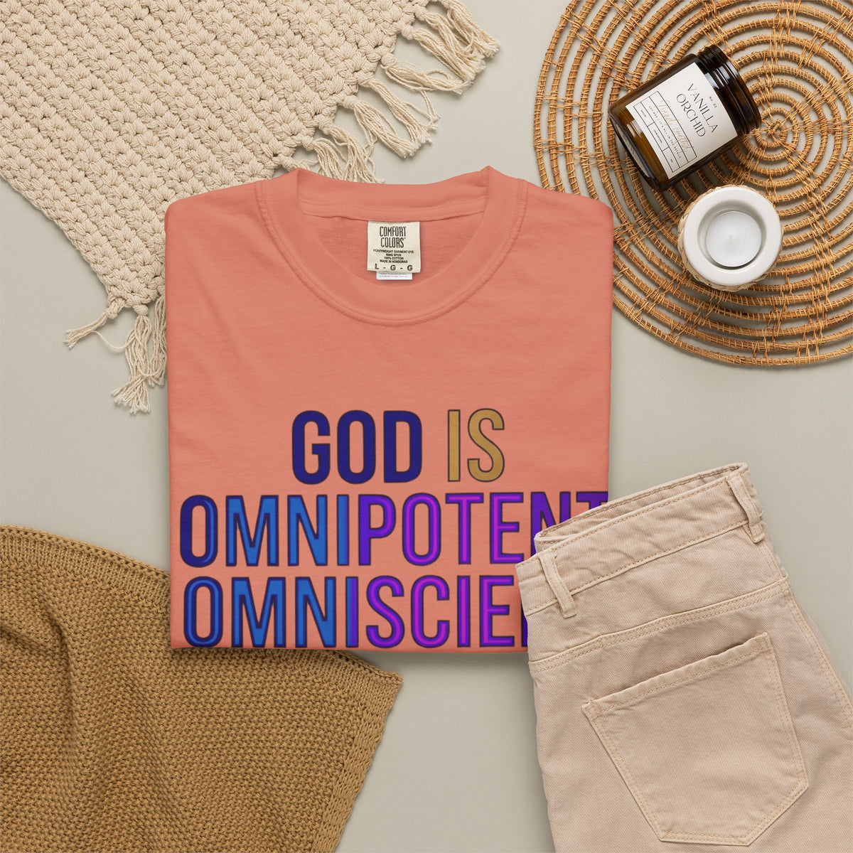 "God Controls Everything" Unisex Garment-Dyed Tee