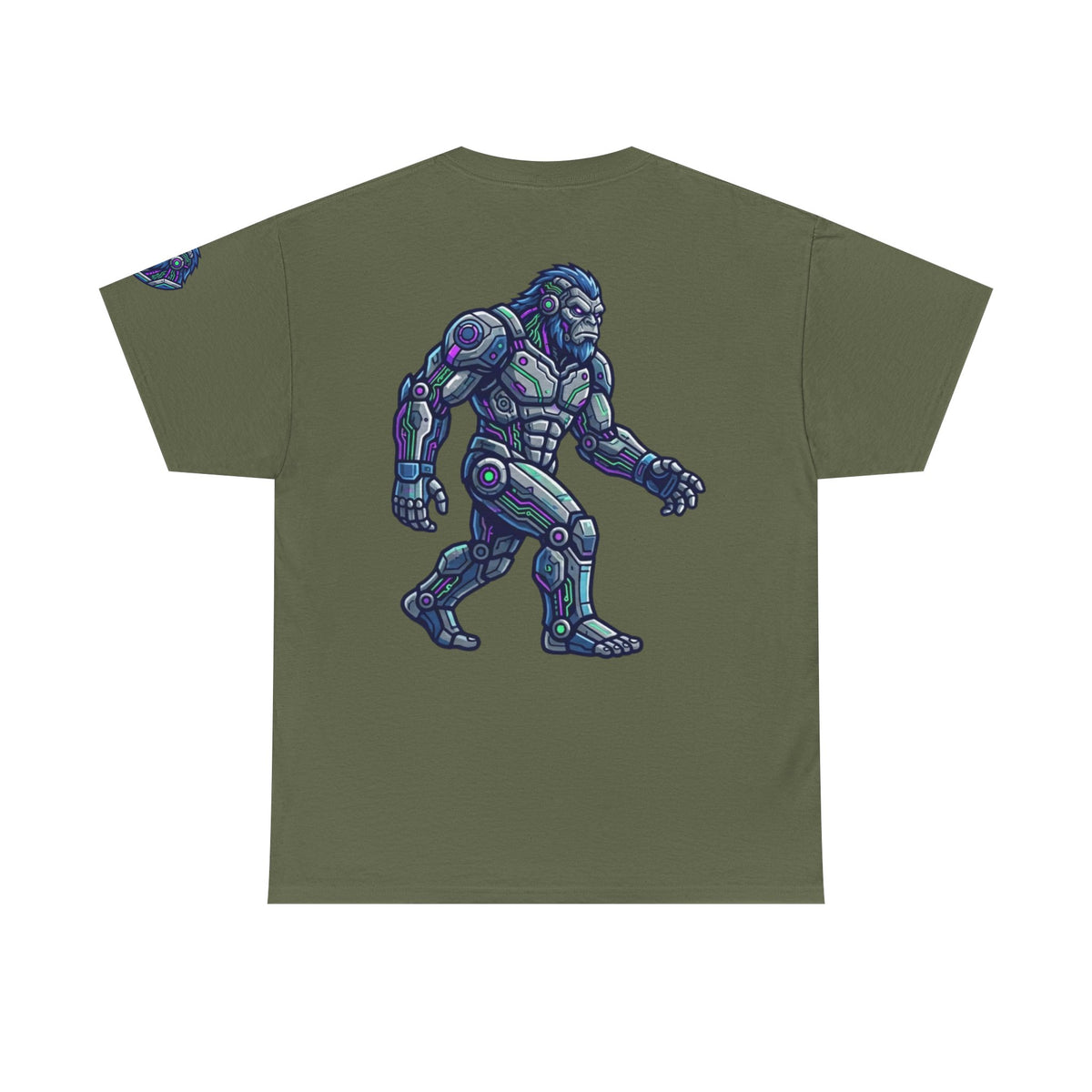 Color: Military Green | Cyber Bigfoot Premium Graphic Tee