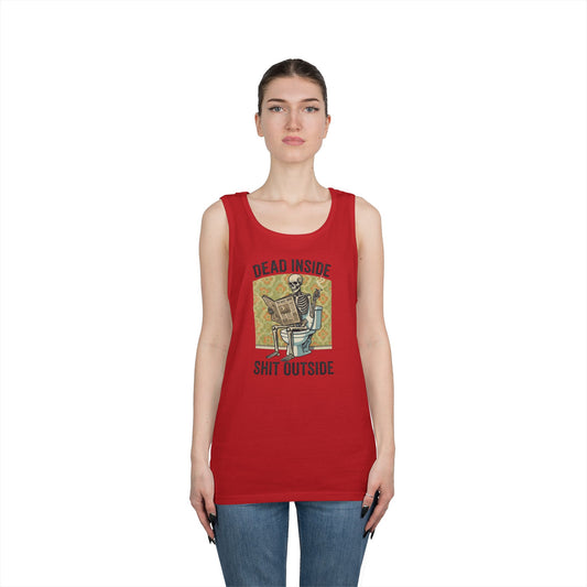 Color: Red | Dead Inside Shit Outside Tank Top
