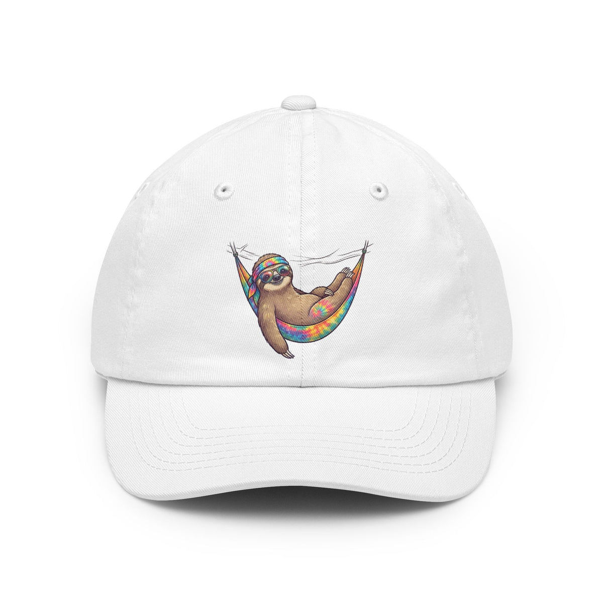 Color: White | Hippy Sloth Dad Hat