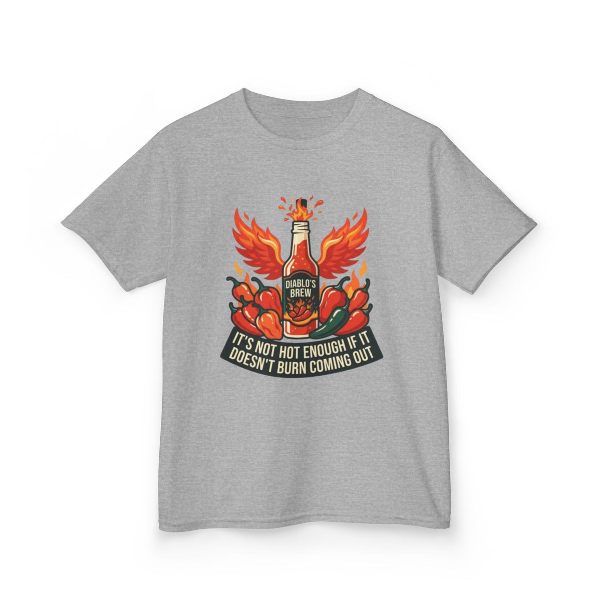 Color: Sport Grey | Burns Coming Out Kids Tee