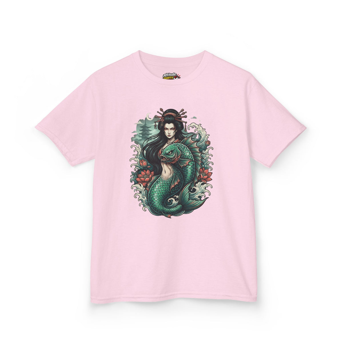 Color: Light Pink | Ningyo (Japanese Folklore) Kids Tee