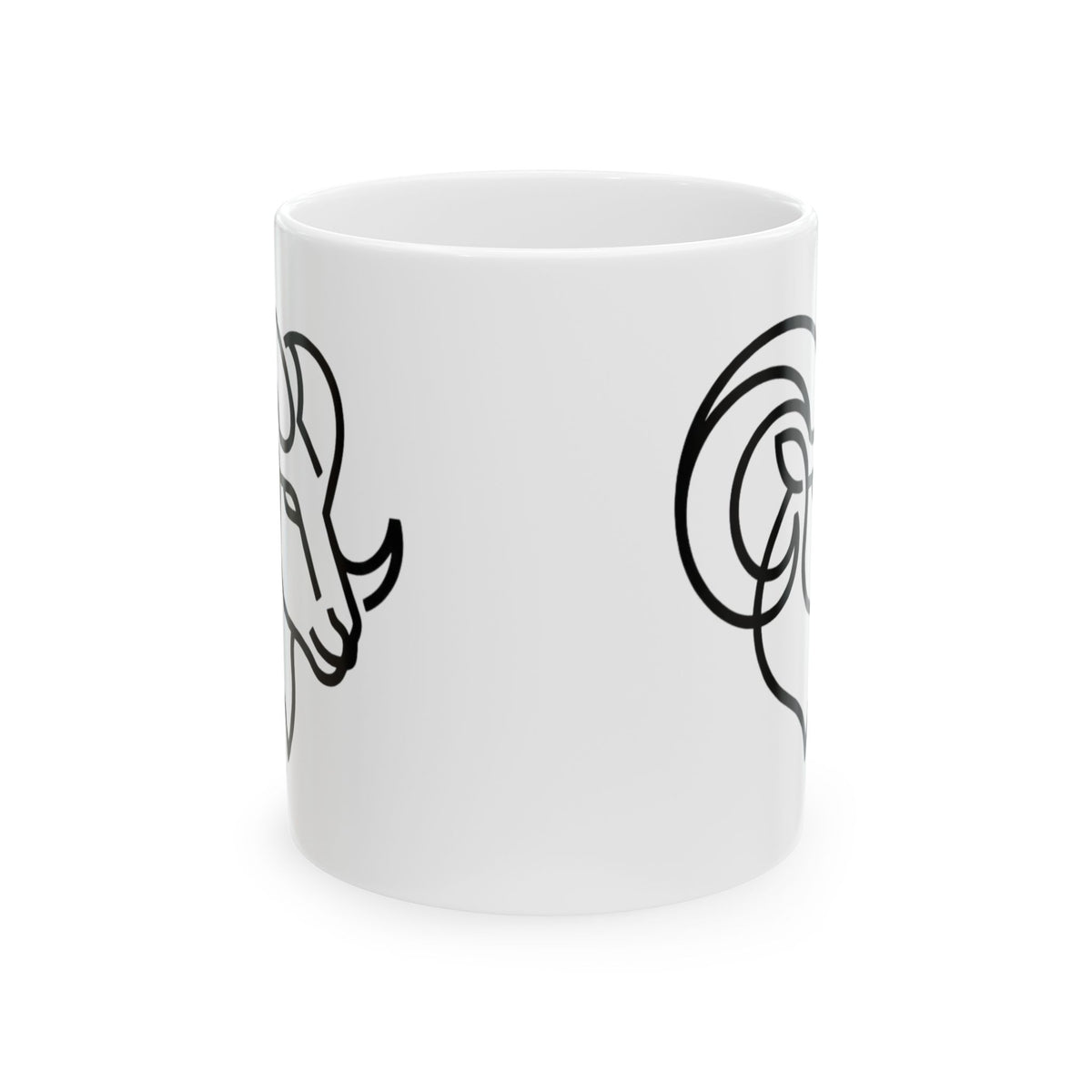 "Aries The Minimalist Ram" White Ceramic Mug — Graphic