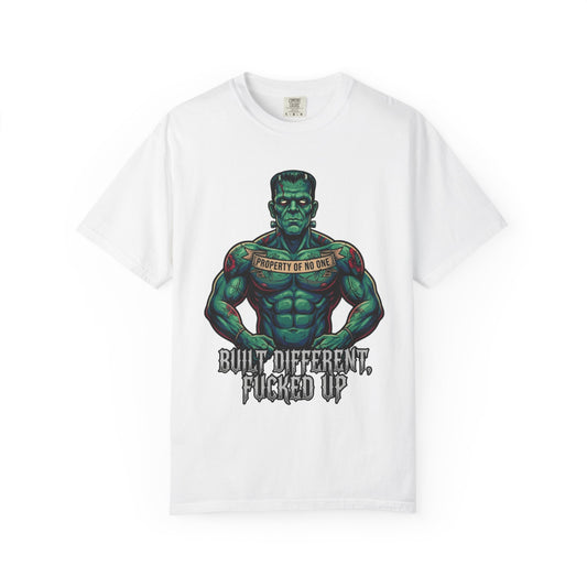 Color: White | Built Different Unisex Garment-Dyed Tee