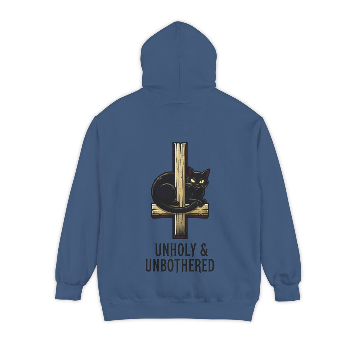Color: True Navy | Unholy and Unbothered Garment-Dyed Hoodie