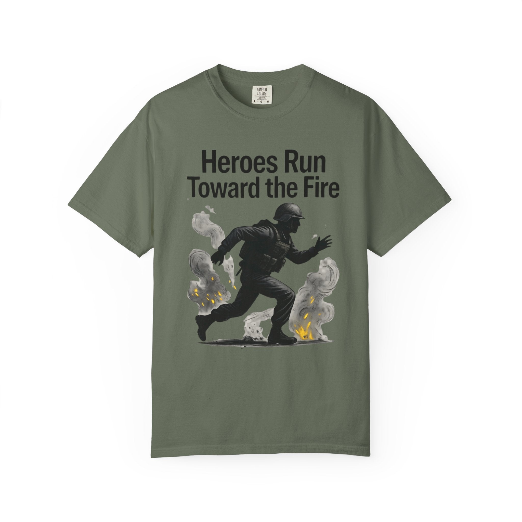 "Heros Run to Fire" Unisex Garment-Dyed T-shirt