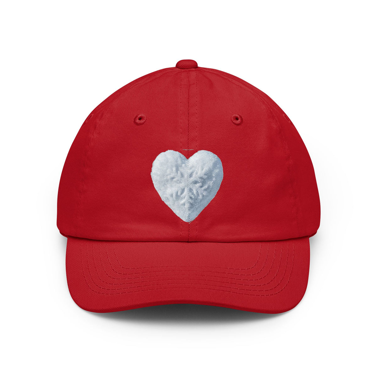 Color: Red | I Love Snow Dad Hat — Graphic