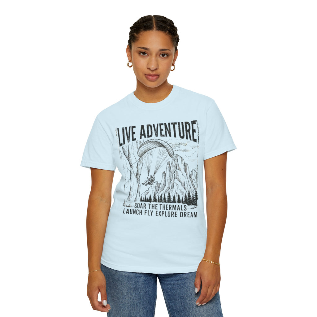 "Live Adventure - Soar the Thermals" Unisex Garment-Dyed Tee