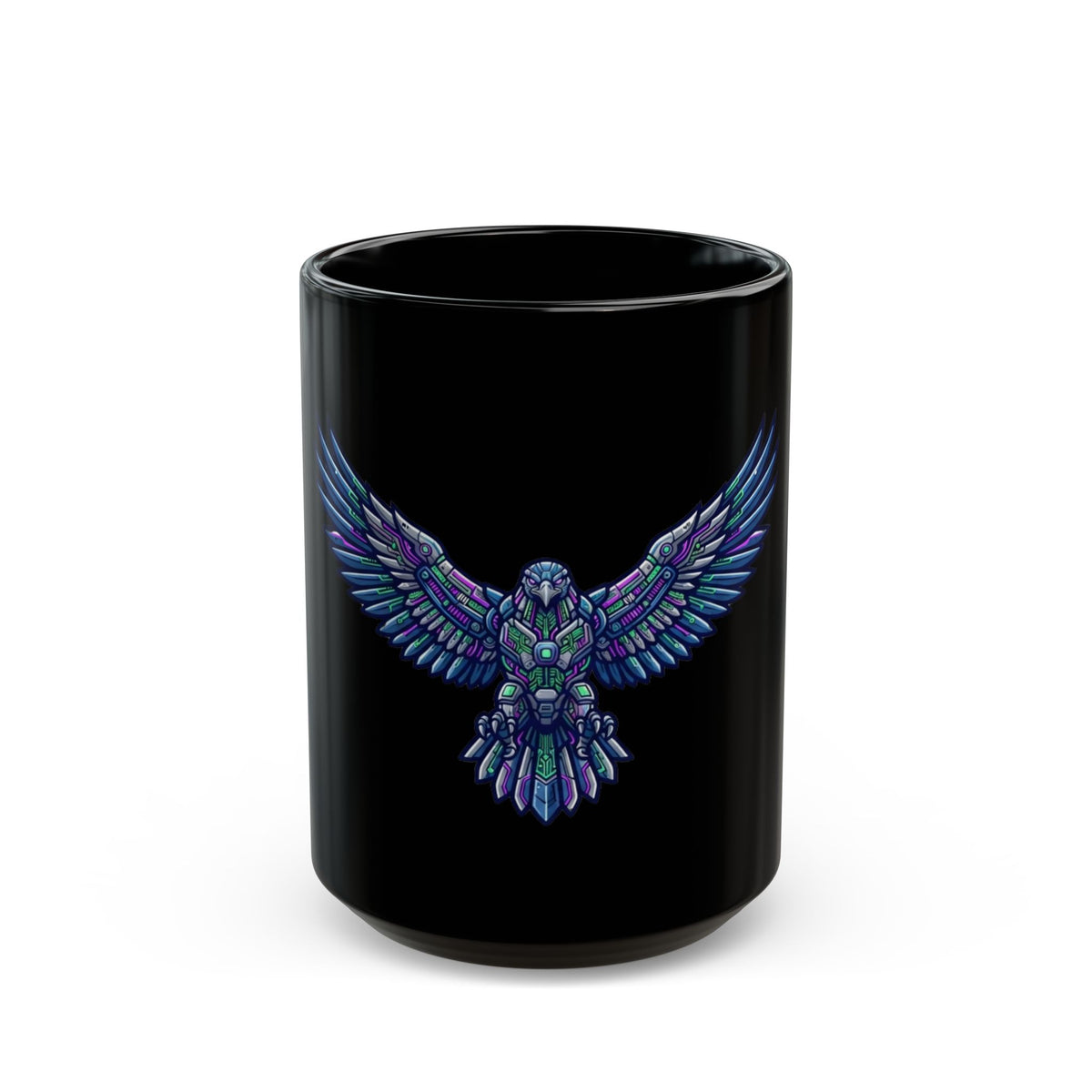 "Cyber Falcon" Black Ceramic Mug