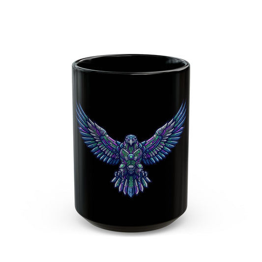 "Cyber Falcon" Black Ceramic Mug