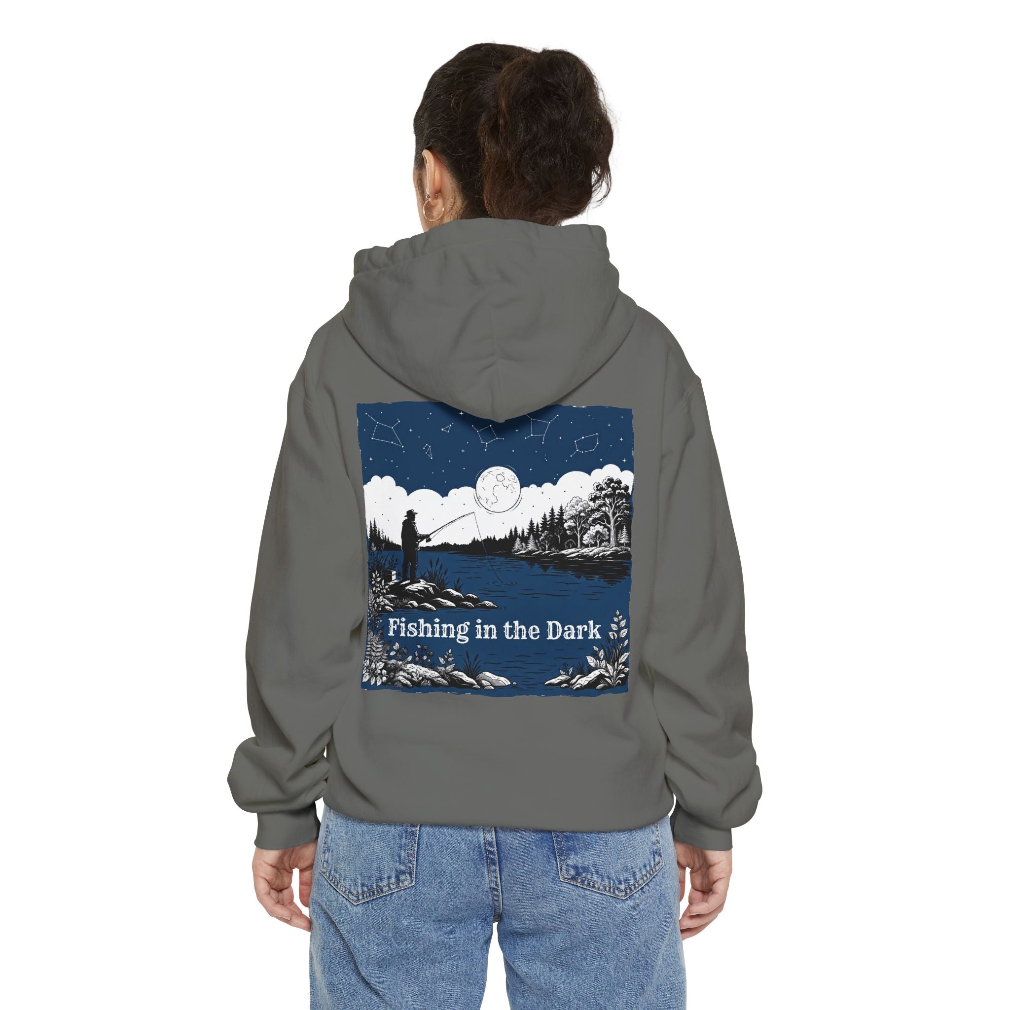 "Fishing in the Dark" Garment-Dyed Hoodie