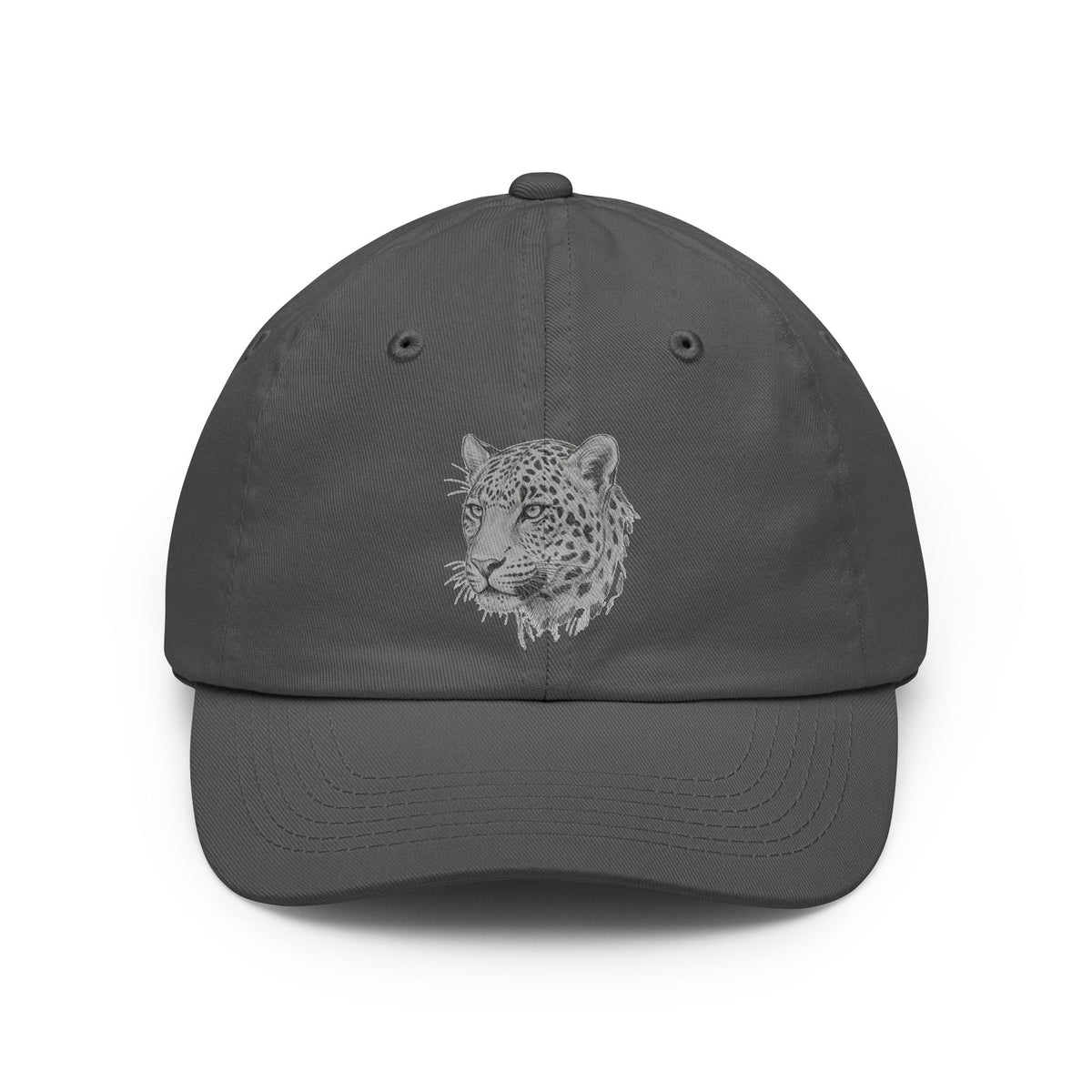 Color: Charcoal | Pencil Sketch Art Leopard Dad Hat — Graphic