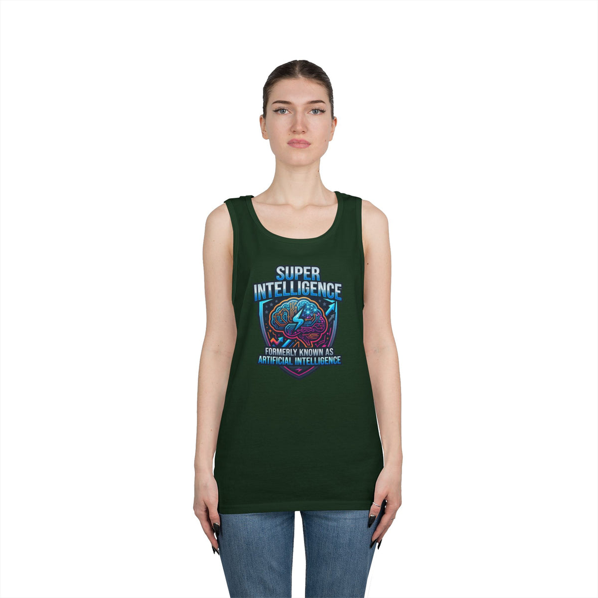 Color: Forest Green | Super Intelligence Tank Top