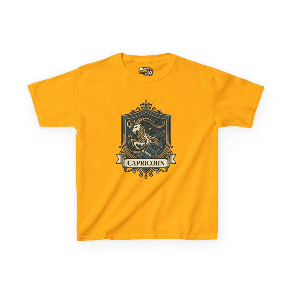 "Capricorn- The Sea-Goat Crest" Kids Tee