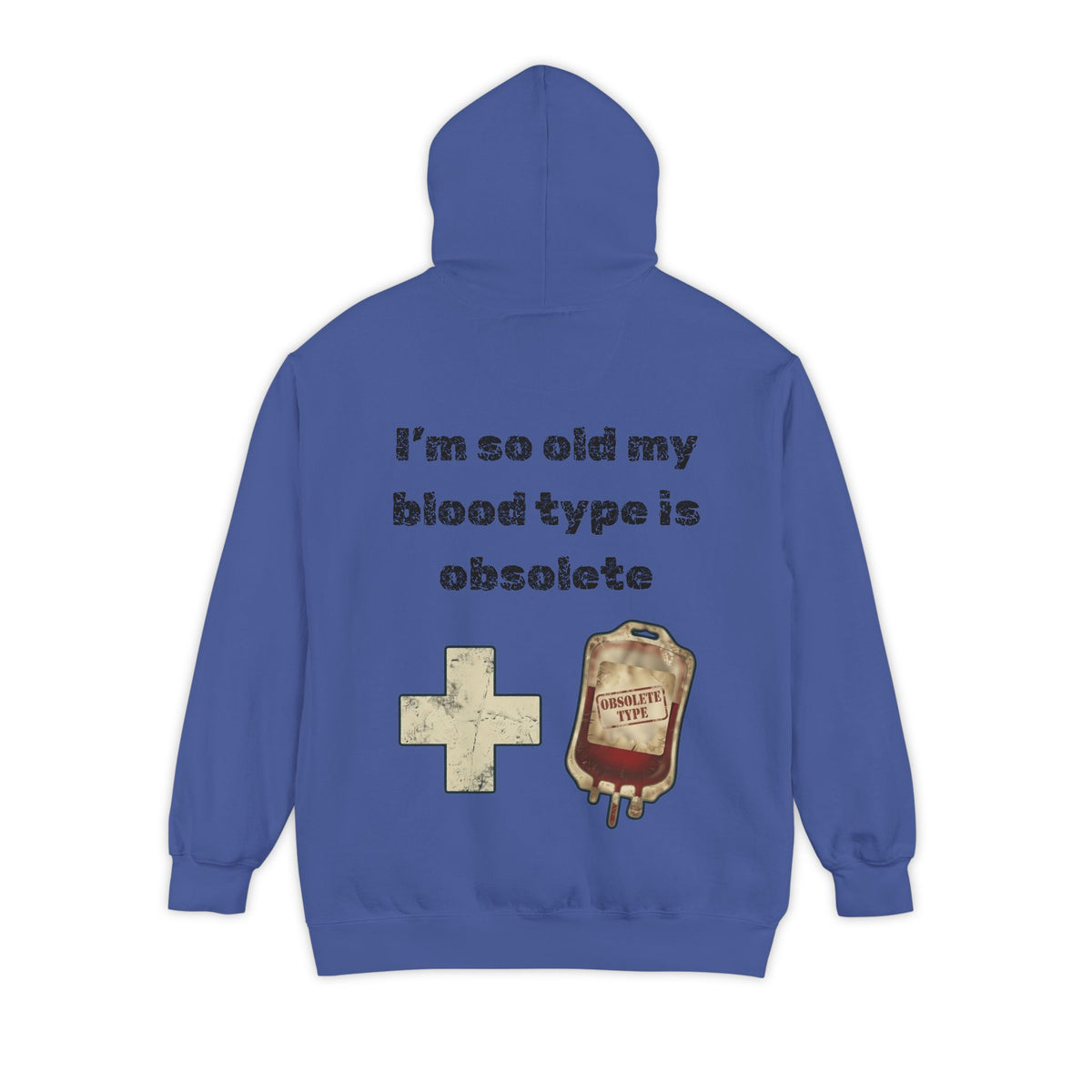 Color: Flo Blue | Blood Type Garment-Dyed Hoodie