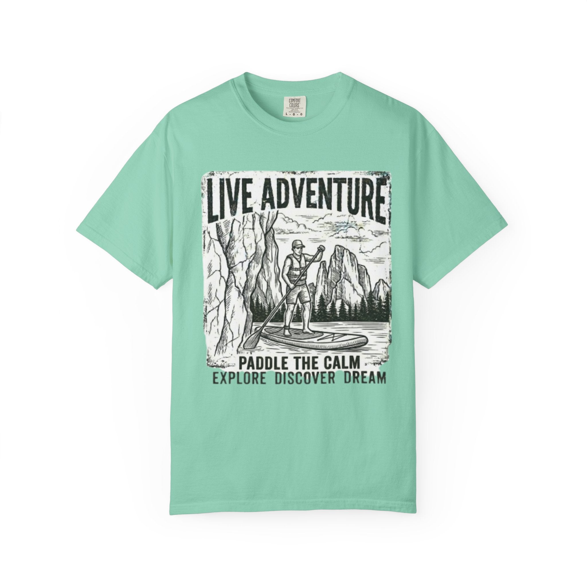 "Live Adventure - Paddle Board" Unisex Garment-Dyed Tee