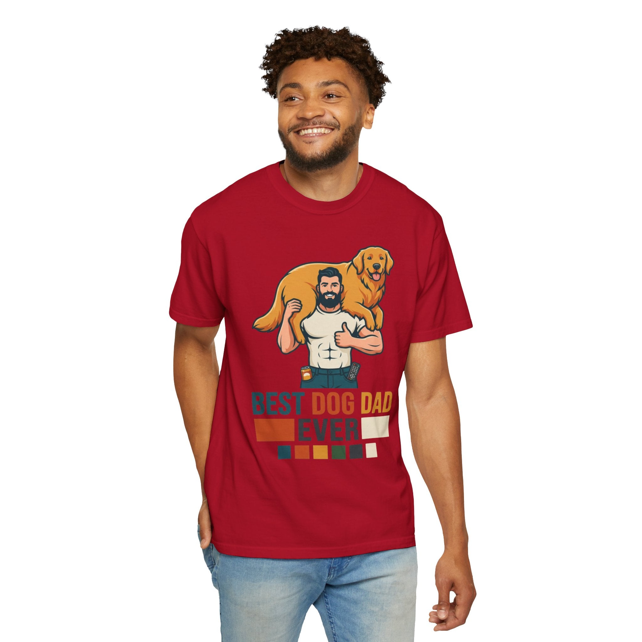 "Best Dog Dad" Unisex Garment-Dyed Tee