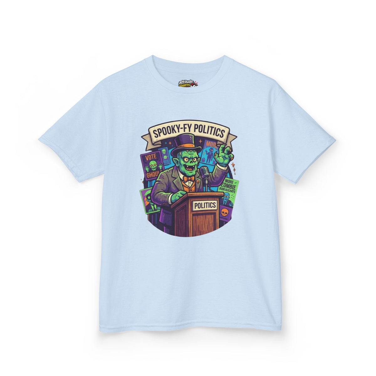 Color: Light Blue | Spooky-Fy Politics Kids Tee