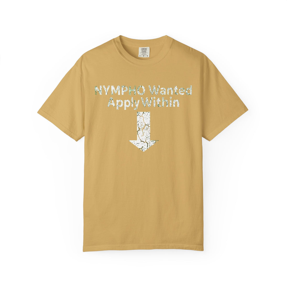 Color: Mustard | Nympho Wanted Apply Within Unisex Garment-Dyed Tee