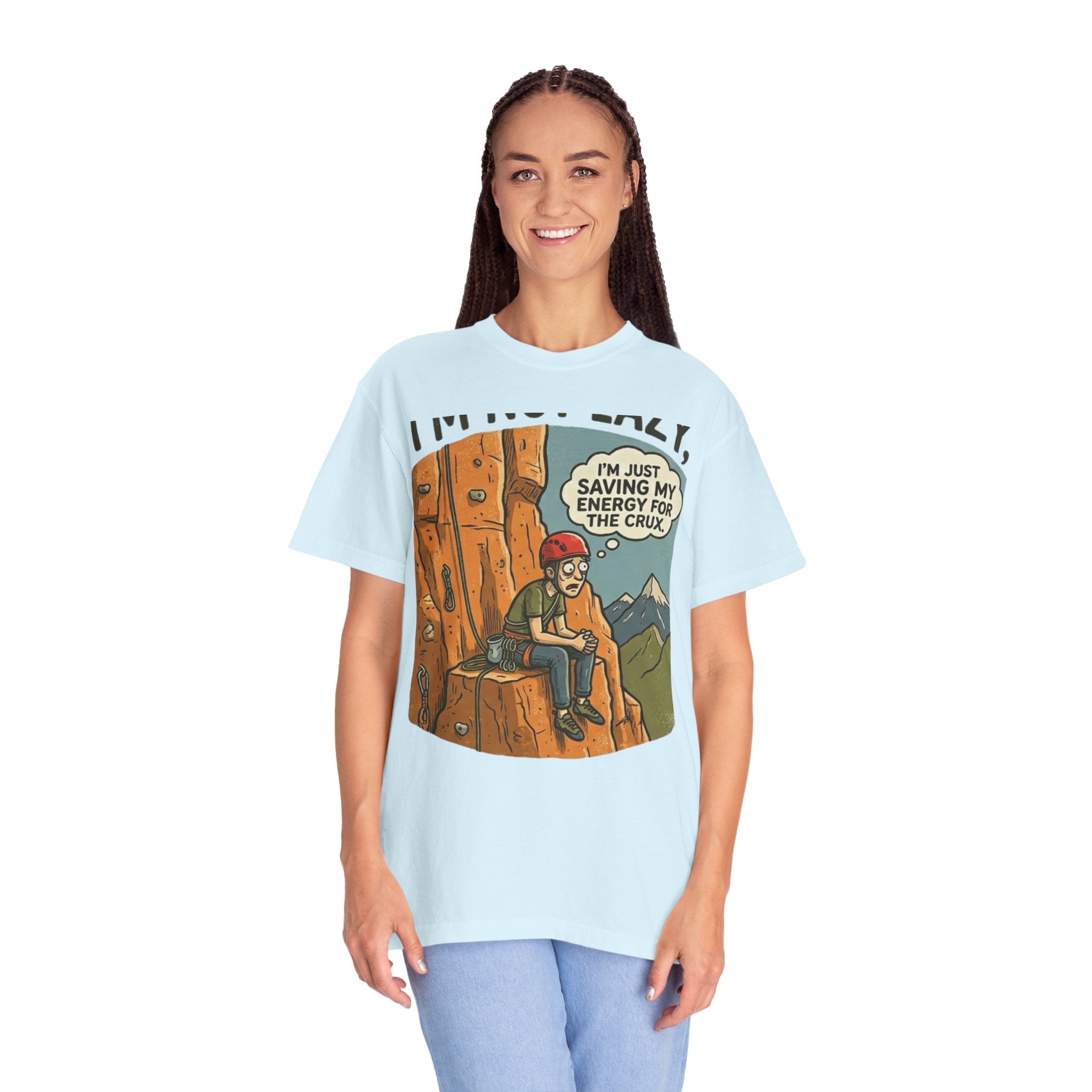"Saving Energy for the Crux" Unisex Garment-Dyed Tee
