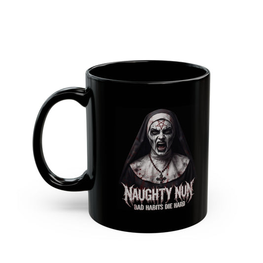 "Naughty Nun" Black Ceramic Mug