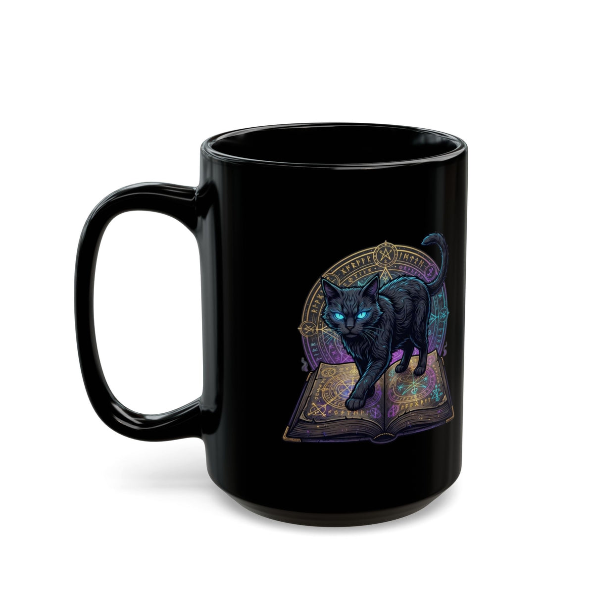 "Guardian of the Book of Shadows" Black Ceramic Mug