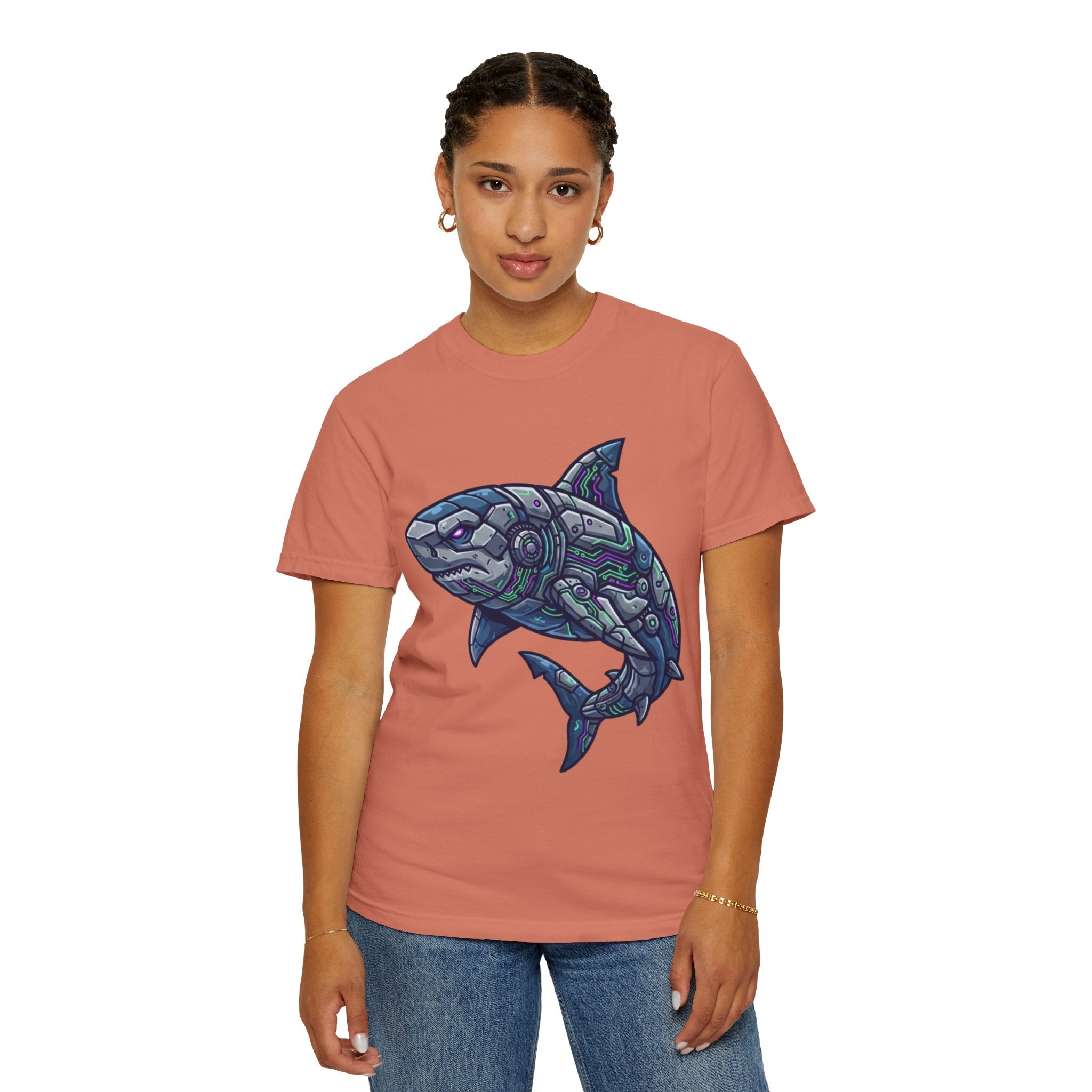 "Cyber Shark" Unisex Garment-Dyed Tee