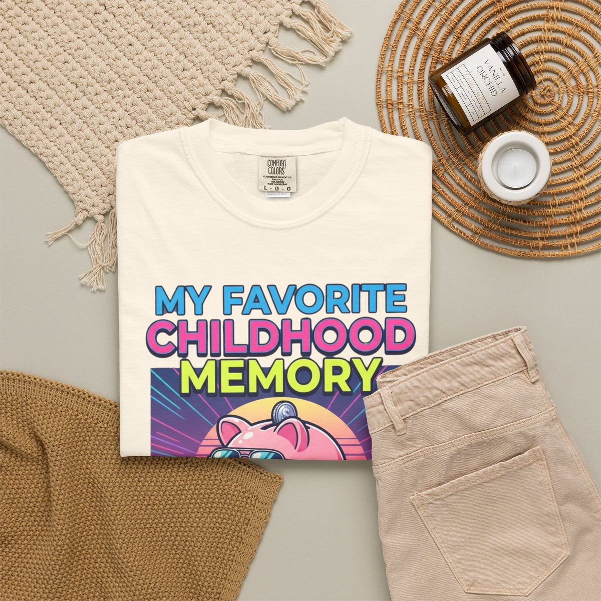 "Favortie Childhood Memories - Not Paying Bills" Unisex Garment-Dyed Tee