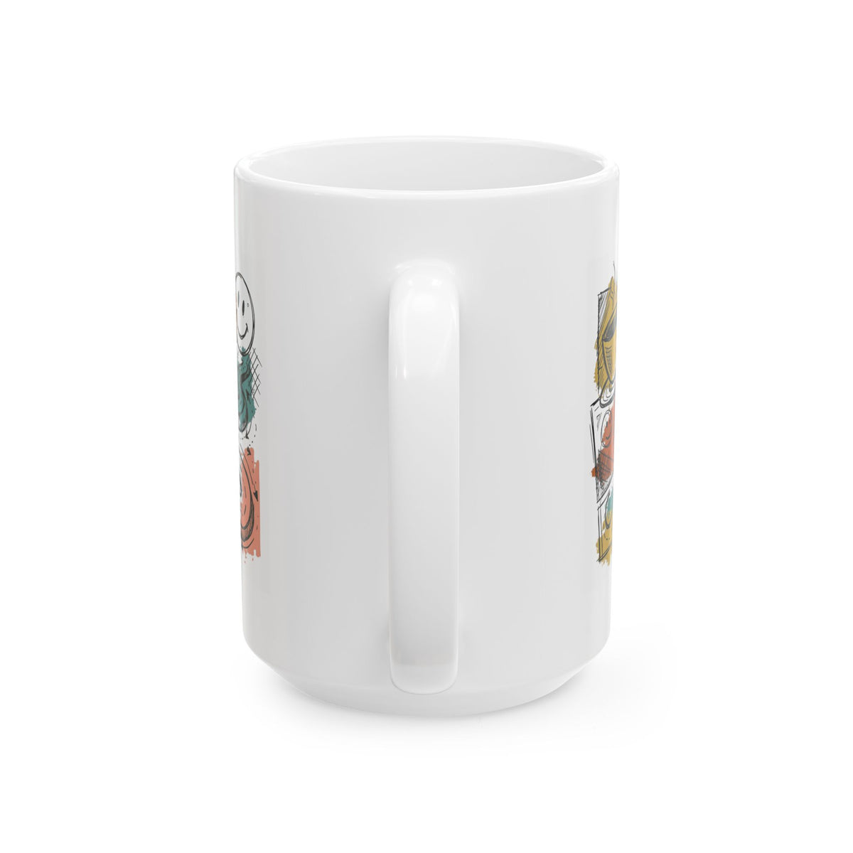 "Happy Coffee" White Ceramic Mug