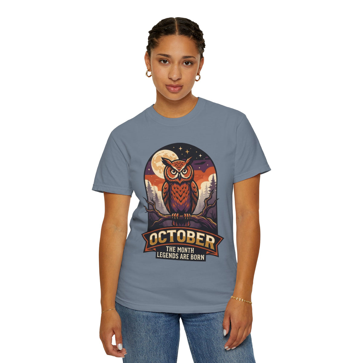 Color: Blue Jean | October Legend Unisex Garment-Dyed Tee