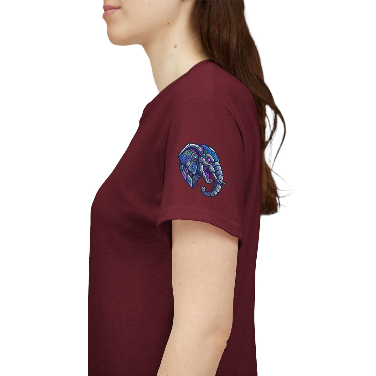 Color: Garnet | Cyber Elephant Premium Graphic Tee