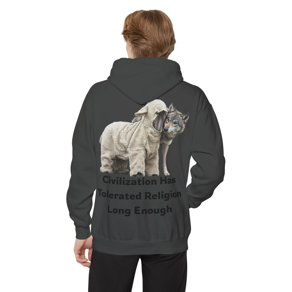 "Civilization Tolerated Religion" Garment-Dyed Hoodie
