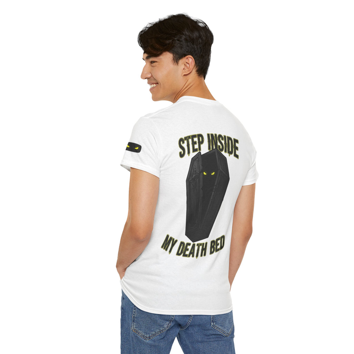 Color: White | Step Inside My Death Bed Premium Graphic Tee
