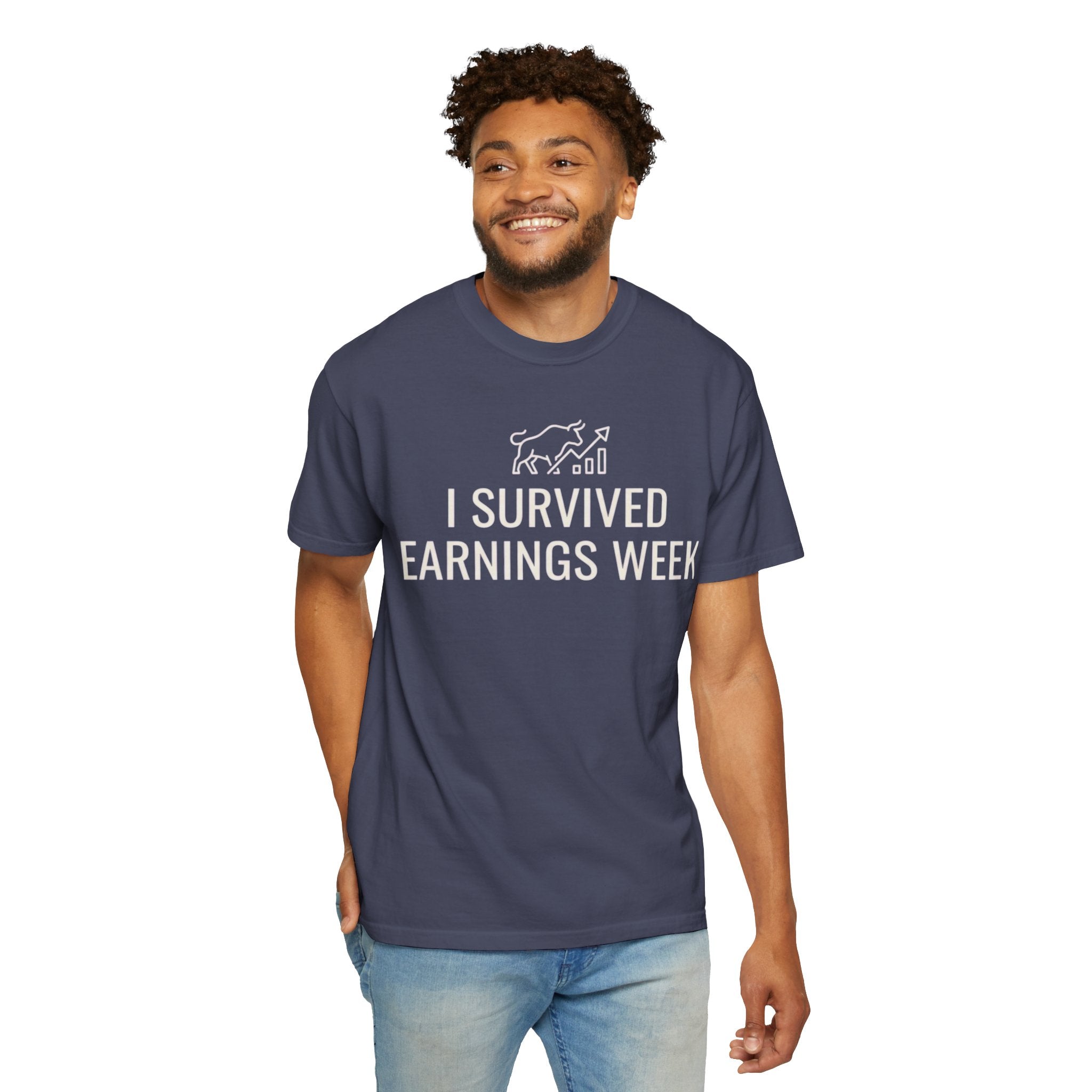 "I Survied Earnings Week" Unisex Garment-Dyed Tee