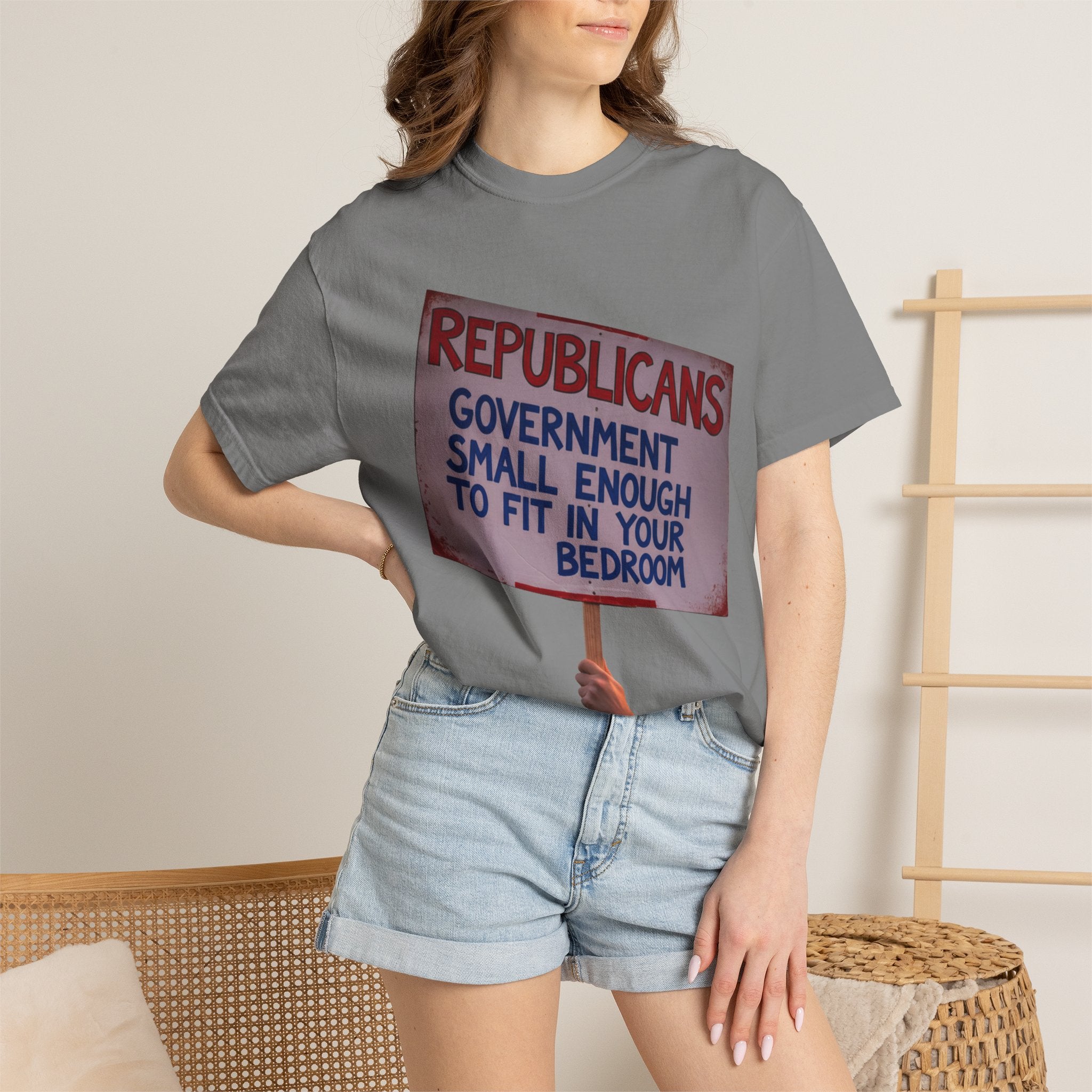 "Small Government (In All the Wrong Places)" Unisex Garment-Dyed T-shirt