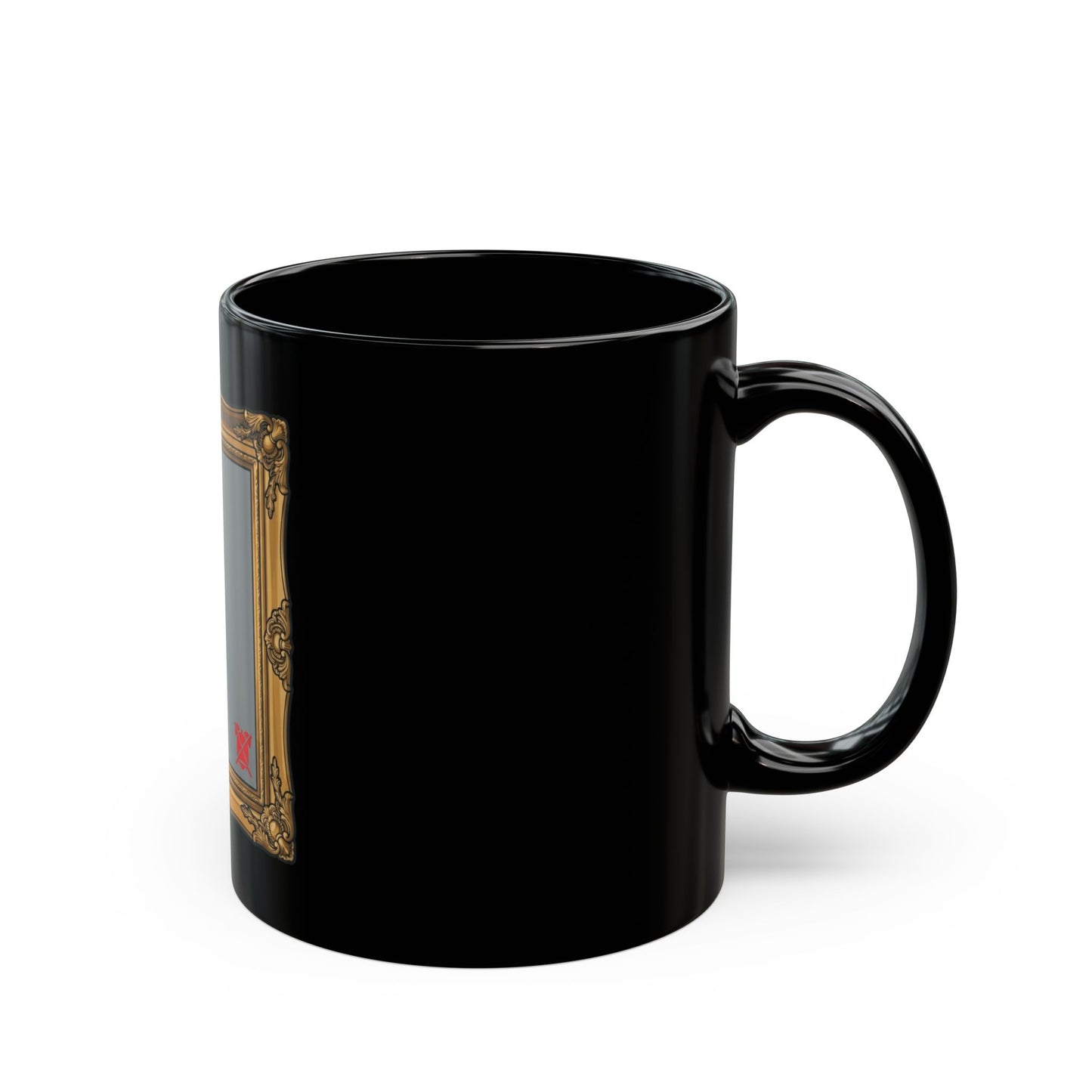 "Nobody Was Watching" Black Ceramic Mug — Graphic