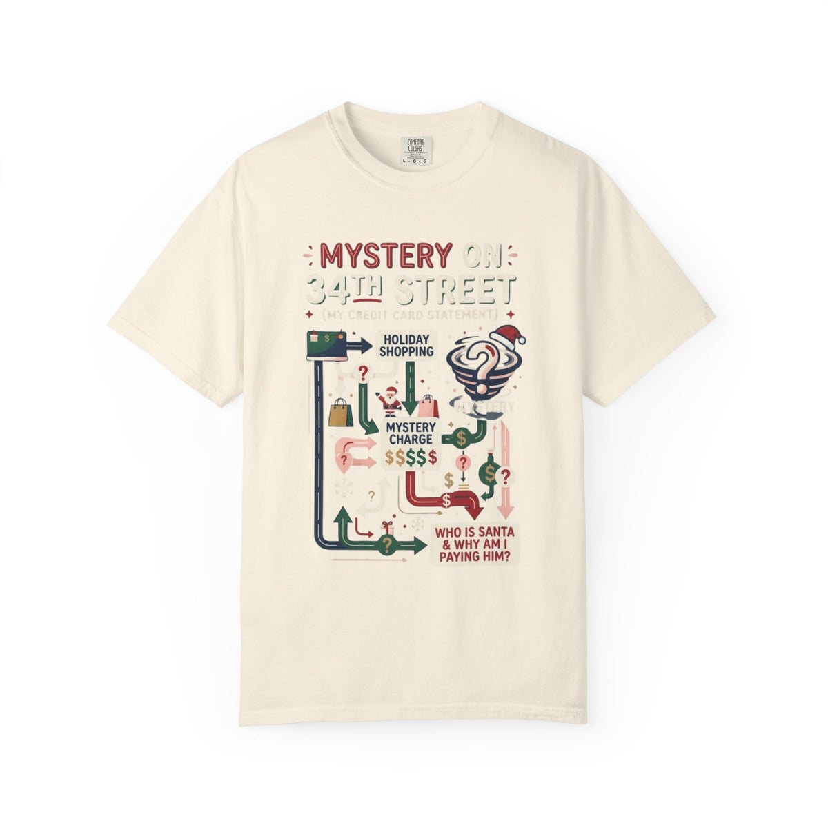 "Mystery On 34th Street" Unisex Garment-Dyed Tee