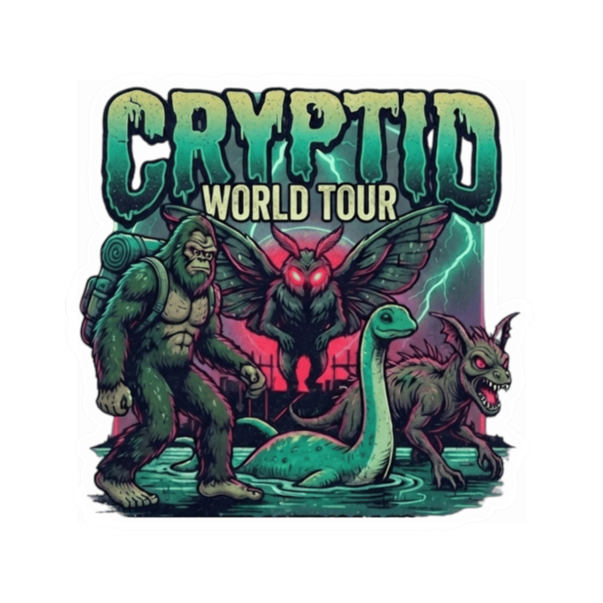 "Puzizia (Global-Cryptid Mashup) Cryptid World Tour" Sticker — Main