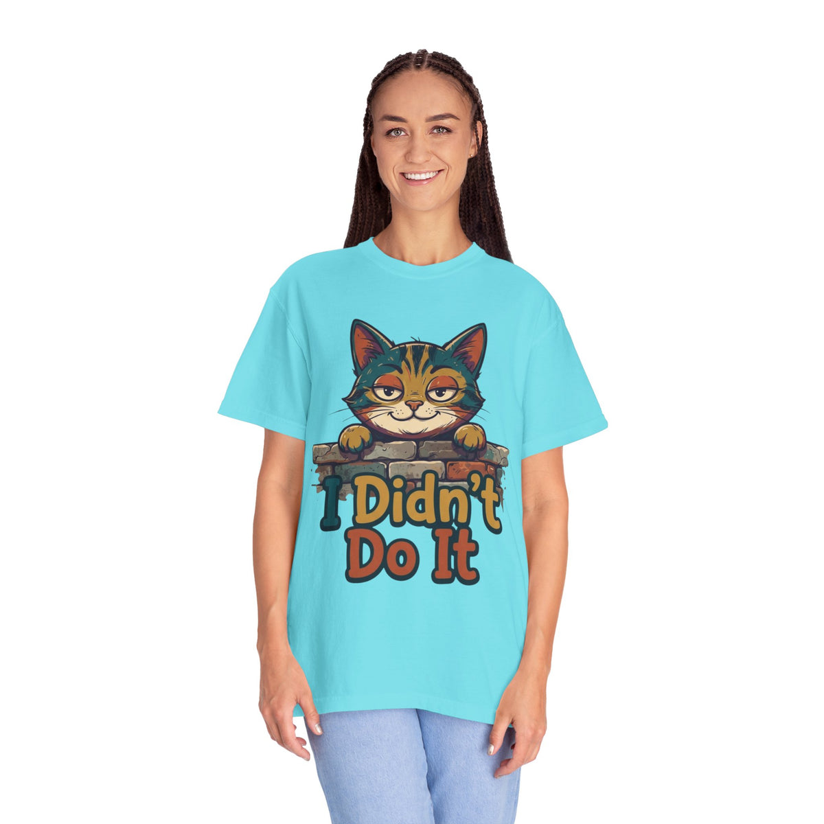 Color: Lagoon Blue | I Didn't Do It Unisex Garment-Dyed Tee