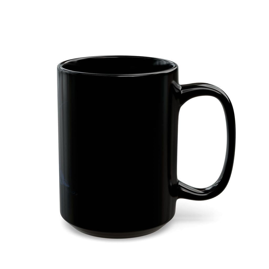 "Fishing" Black Ceramic Mug