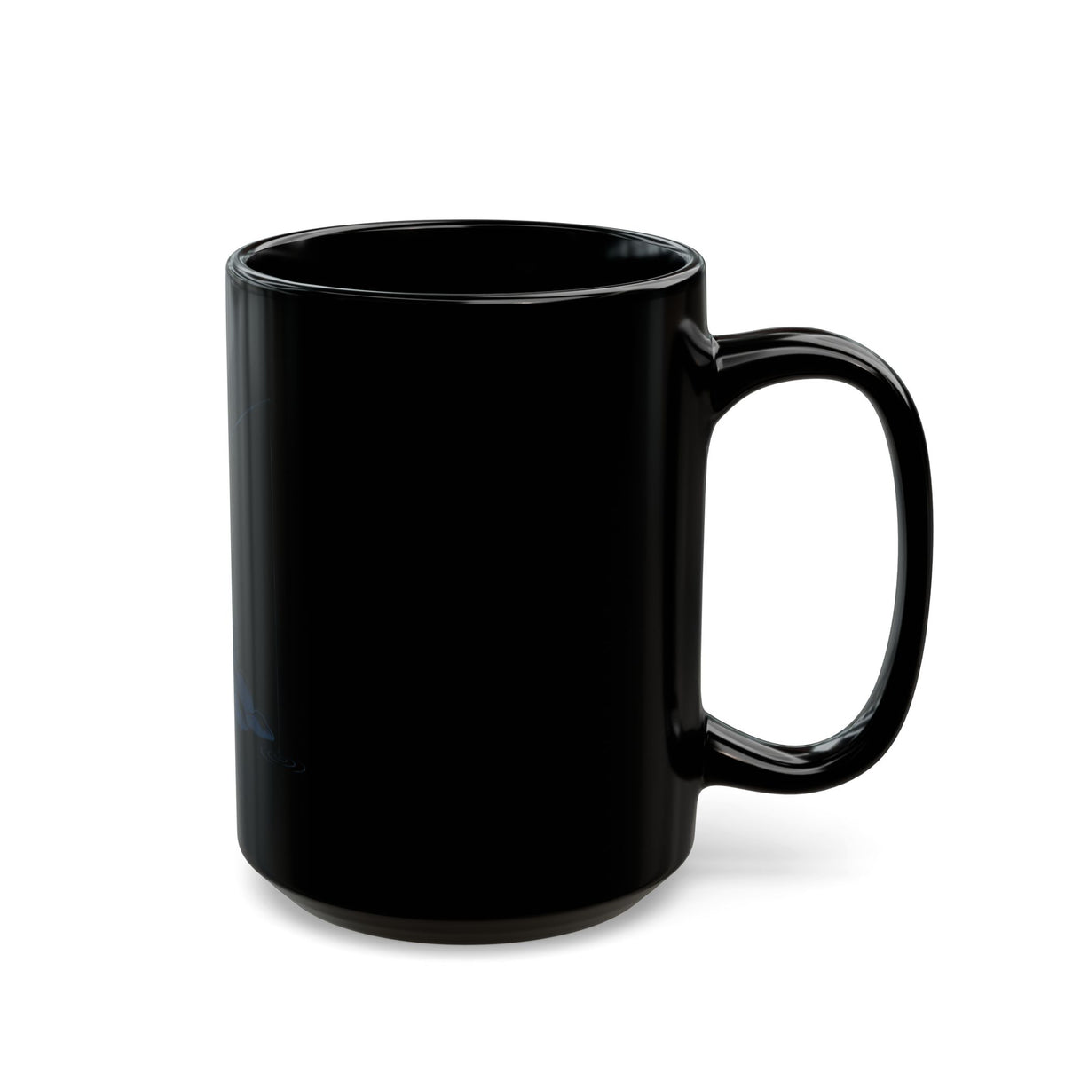 "Fishing" Black Ceramic Mug