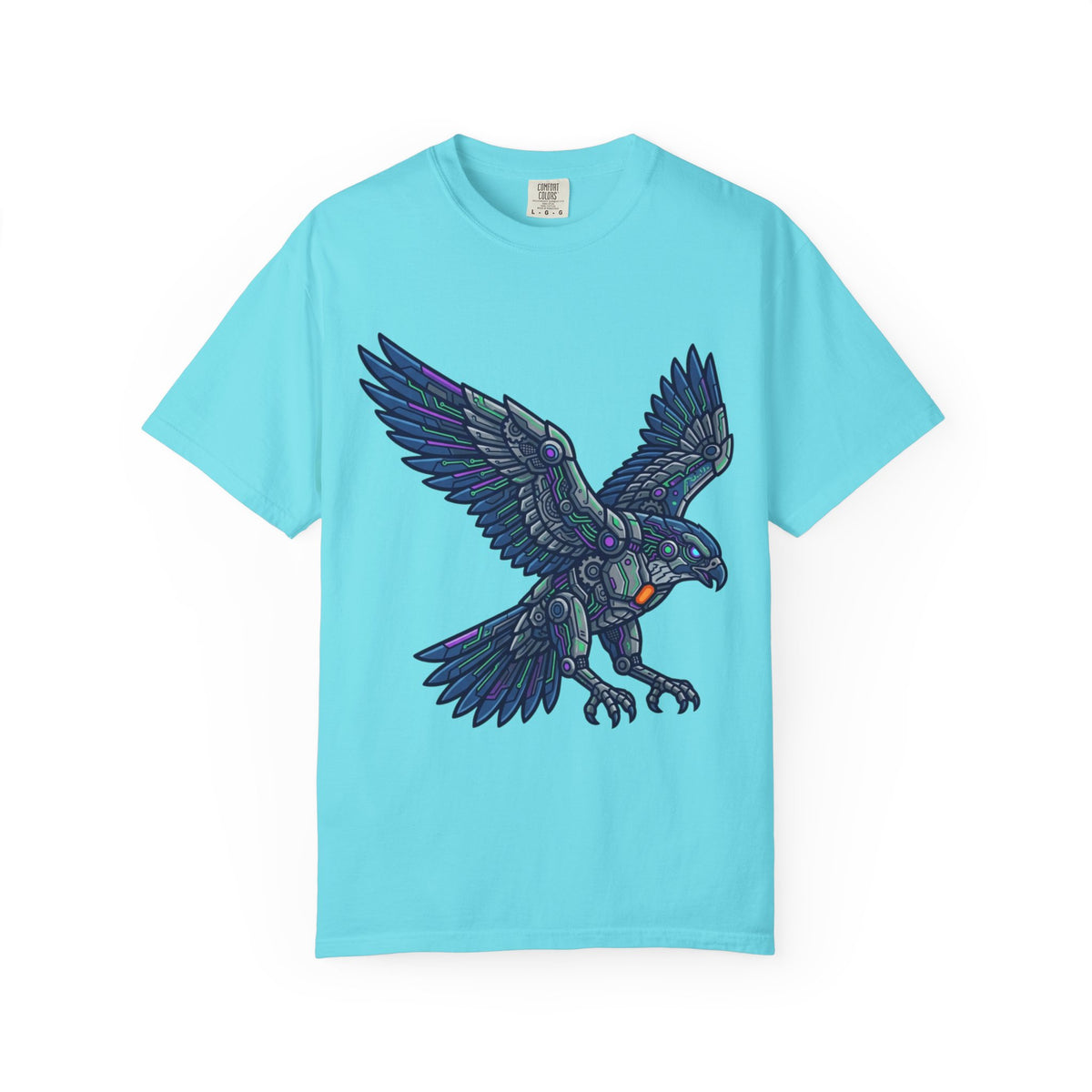 Color: Lagoon Blue | Cyber Eagle Unisex Garment-Dyed Tee