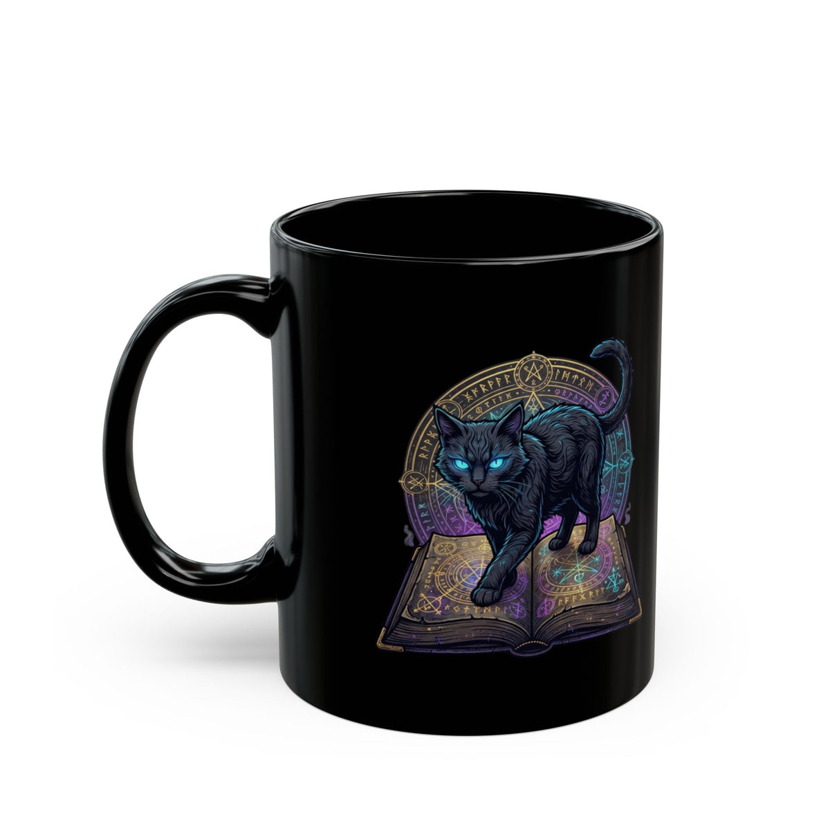 "Guardian of the Book of Shadows" Black Ceramic Mug