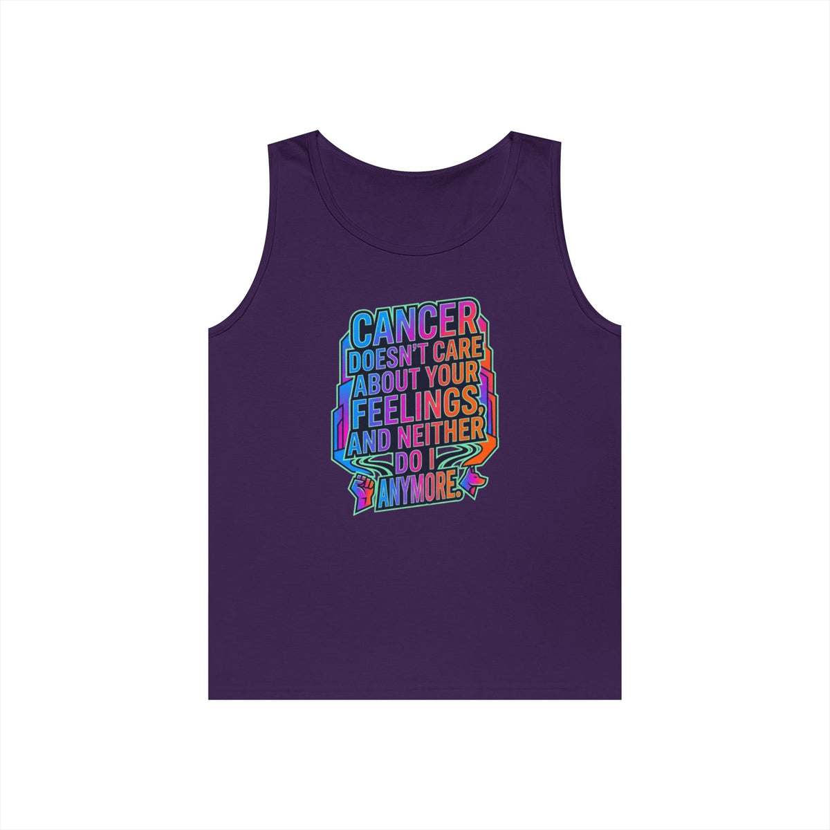 Color: Purple | Cancer Doesn't Care About Your Feelings Tank Top