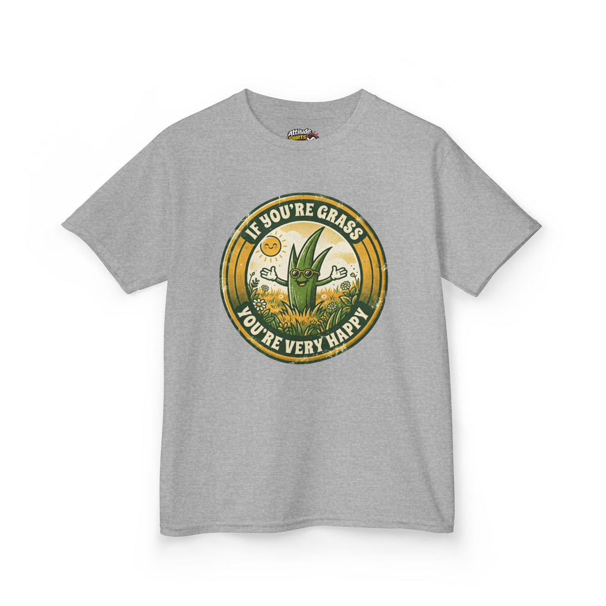 Color: Sport Grey | If You're Grass You're Very Happy Kids Tee