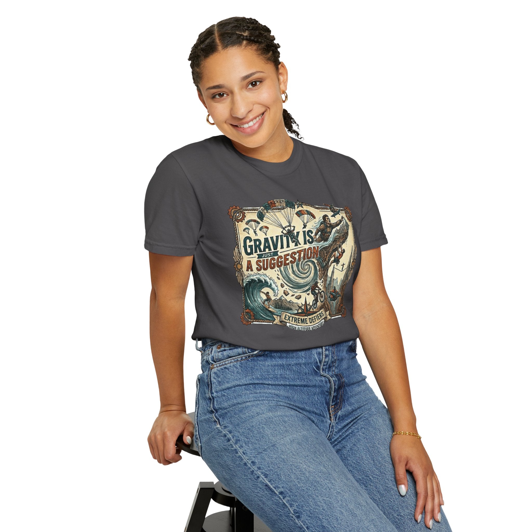"Gravity is Just a Suggestion" Unisex Garment-Dyed T-shirt
