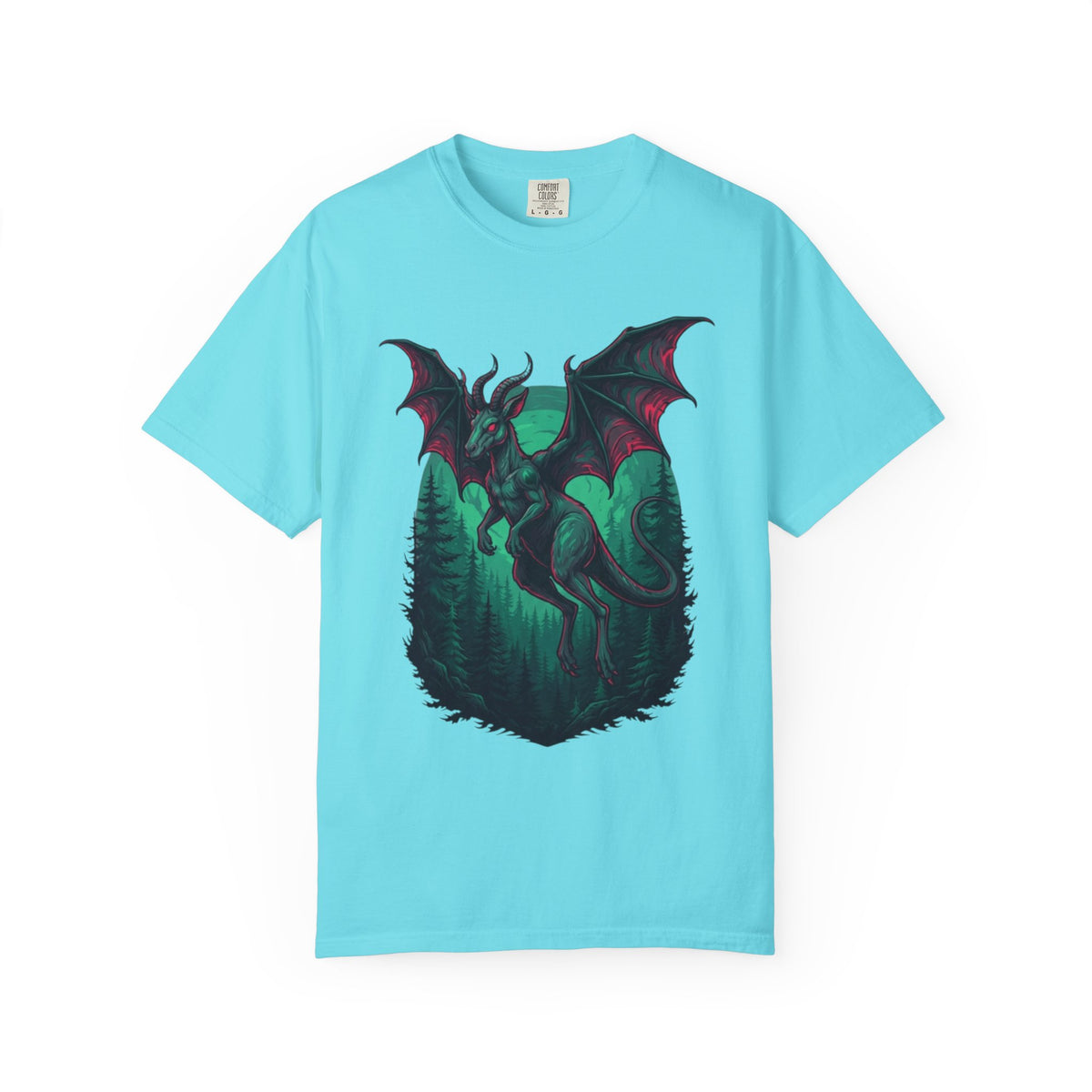 Color: Lagoon Blue | The Jersey Devil (New Jersey, USA) Unisex Garment-Dyed Tee