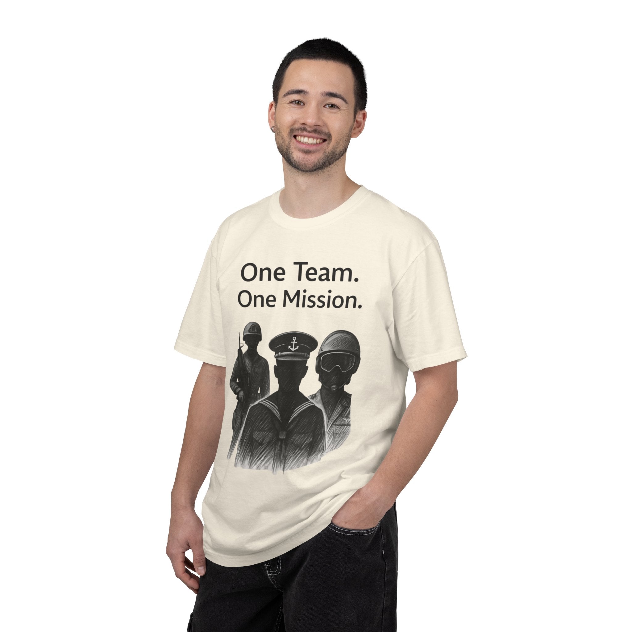 "One Team One Mission" Unisex Garment-Dyed T-shirt