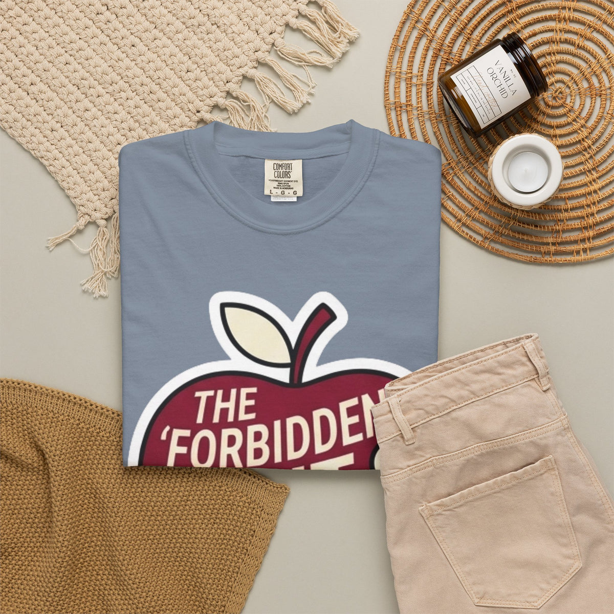 "Good Book Series Forbidden Fruit Tasted Better" Unisex Garment-Dyed Tee
