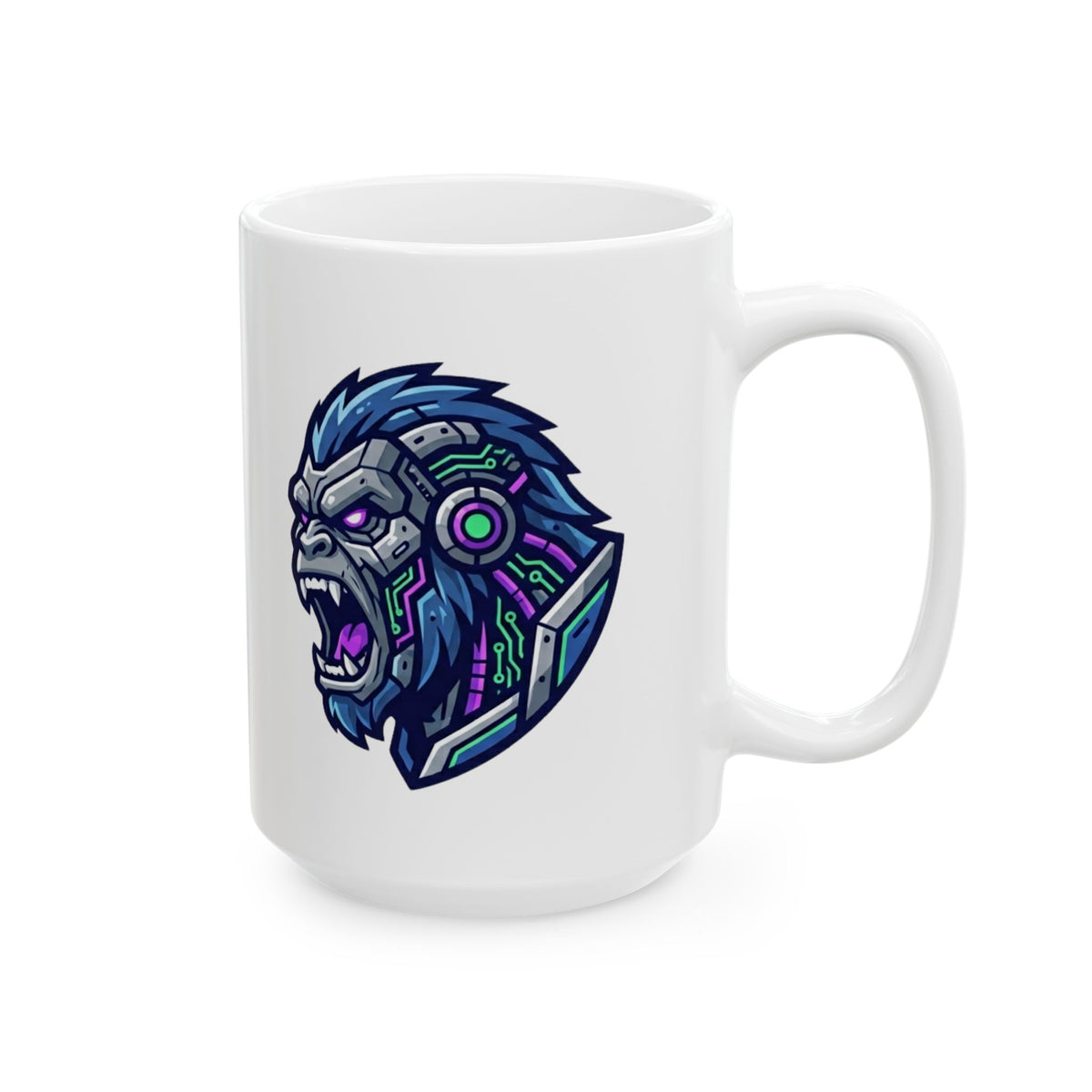 "Cyber Bigfoot" White Ceramic Mug — Graphic